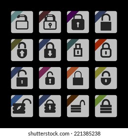 locks vector icon set