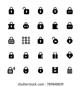 Locks vector icon set in flat style.