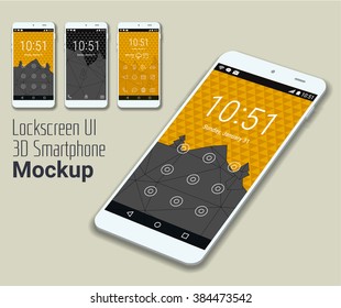 Lockscreen mobile UI smartphone mockup