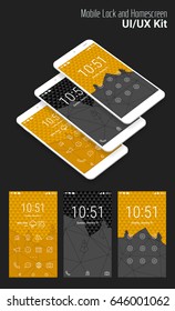 Lockscreen mobile UI smartphone mockup
