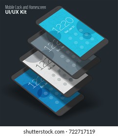 Lockscreen mobile UI smartphone mockup