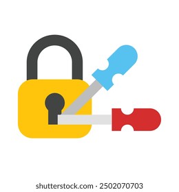 Locksmith Flat Icon Design For Personal nad Commercial Use