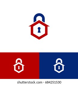 Locksmith Icon Using Keyhole House And Lock.