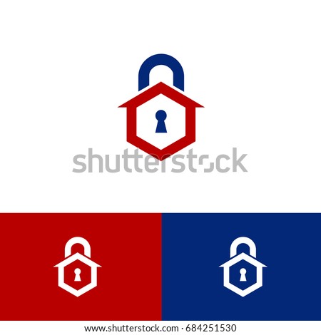 locksmith icon using keyhole house and lock.