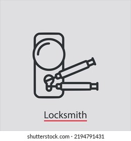 Locksmith Icon Vector Icon.Editable Stroke.linear Style Sign For Use Web Design And Mobile Apps,logo.Symbol Illustration.Pixel Vector Graphics - Vector