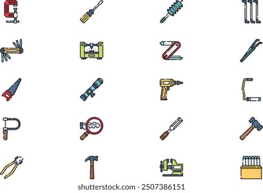 Locksmith icons collection is a vector illustration with editable stroke.