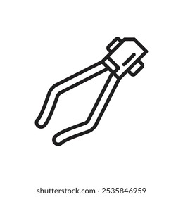 Locksmith Key Cutter Outline Icon Vector Illustration