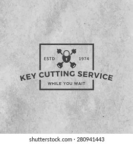 locksmith label with grunge texture on old paper background