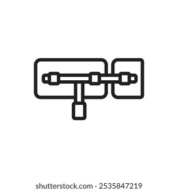 Locksmith Latch Outline Icon Vector Illustration