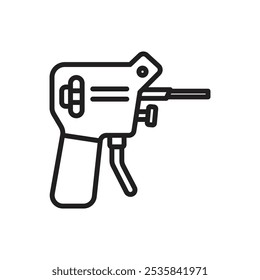 Locksmith Lock Pick Gun Outline Icon Vector Illustration