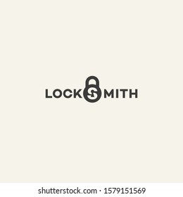 Locksmith logo design template with stylized letter S as a lock. Vector illustration.