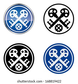 Locksmith - Traditional Craftsmen's Guild Vector Symbol, four variations