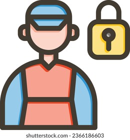 Locksmith Vector Thick Line Filled Colors Icon For Personal And Commercial Use.
