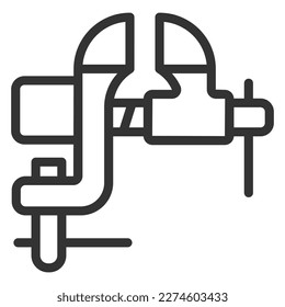 Locksmith vice - icon, illustration on white background, outline style