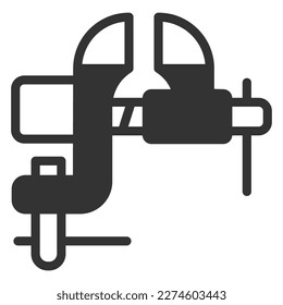 Locksmith vice - icon, illustration on white background, glyph style