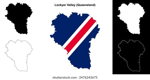 Lockyer Valley (Queensland) outline map set