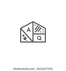 Loco Icon Building shape A and Q Letter