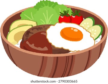 Loco Moco is a local Hawaiian dish. It consists of rice topped with a hamburger patty and a fried egg, and covered in gravy.