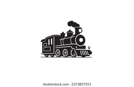 Locomotive black Vector Icon white background 