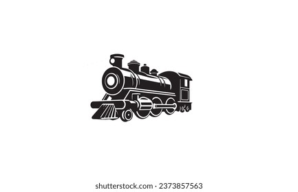 Locomotive black Vector Icon white background 