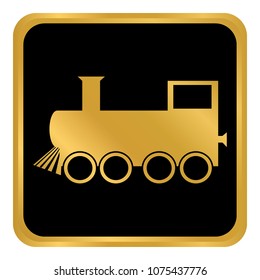 Locomotive button on white background. Vector illustration.