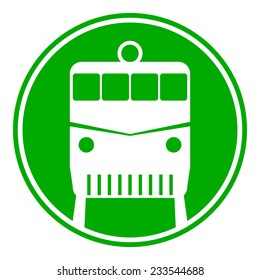 Locomotive button on white background. Vector illustration.