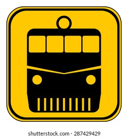 Locomotive button on white background. Vector illustration.