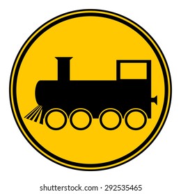 Locomotive button on white background. Vector illustration.