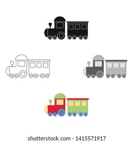 Locomotive cartoon,black icon. Illustration for web and mobile design.