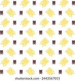 Locomotive charming trendy colored repeating pattern vector illustration cool design