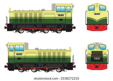 Locomotive Diesel Vector Illustration Set 10