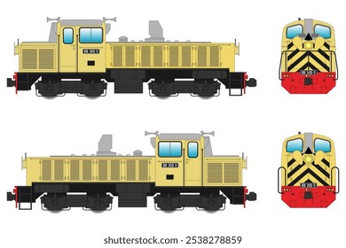 Locomotive Diesel Vector Illustration Set 14