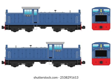 Locomotive Diesel Vector Illustration Set 22