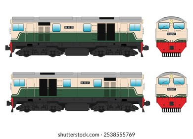 Locomotive Diesel Vector Illustration Set 26