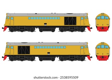 Locomotive Diesel Vector Illustration Set 35