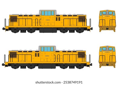 Locomotiva Diesel Vetor Ilustração Conjunto 38