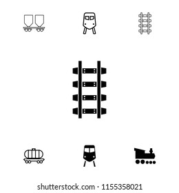 Locomotive icon. collection of 7 locomotive filled and outline icons such as train, cargo wagon. editable locomotive icons for web and mobile.