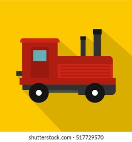 Locomotive icon. Flat illustration of locomotive vector icon for web design