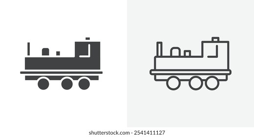 Locomotive icon flat and simple set design