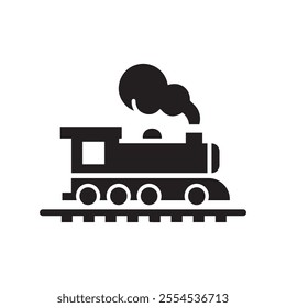 Locomotive icon logo design silhouette template isolated