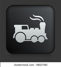 Locomotive Icon On Square Black Internet Button Original Illustration