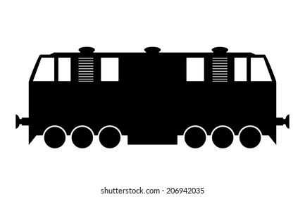 Locomotive icon on white background. Vector illustration.