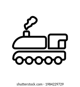Locomotive icon. outline style icon. simple illustration. Editable stroke. Design template vector