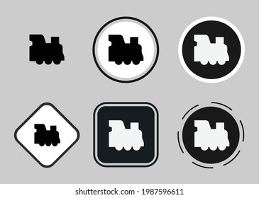 locomotive icon set. Collection of high quality black outline logo for web site design and mobile dark mode apps. Vector illustration on a white background