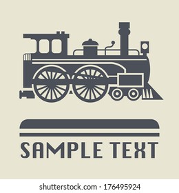 Locomotive icon or sign, vector illustration