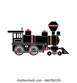 Locomotive icon in simple style isolated on white background