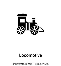 Locomotive icon vector isolated on white background, logo concept of Locomotive sign on transparent background, filled black symbol