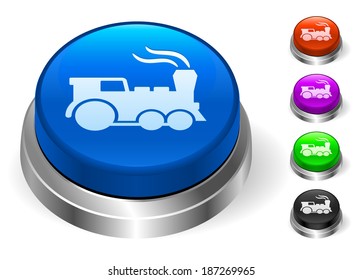 Locomotive Icons on Round Button Collection