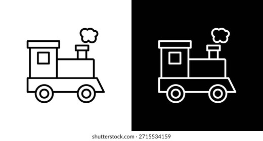 Locomotive icons for UI elements. High-quality vector illustration.