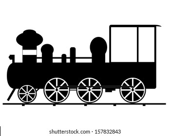 Locomotive illustrated in white